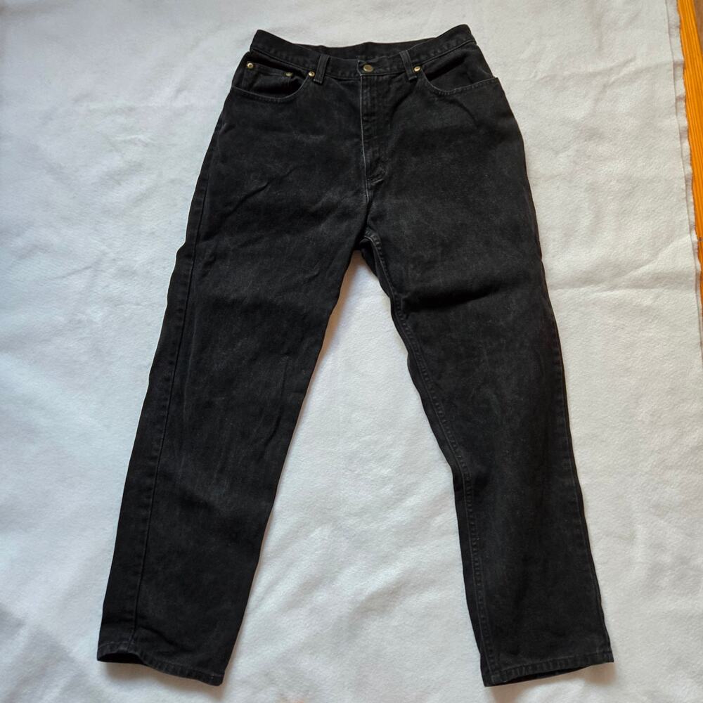 L.L. Bean Women's Jeans, Black, Natural Waist, 100% Cotton, Straight Leg, 12R
